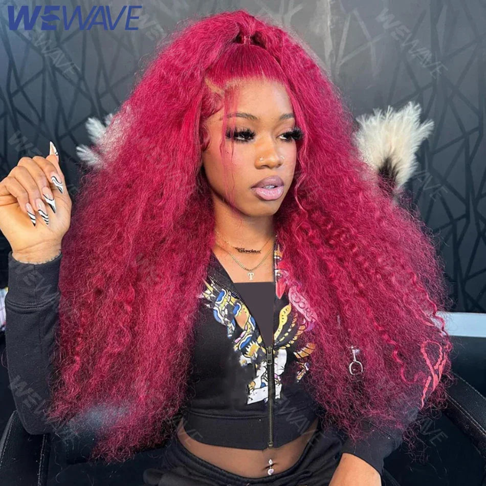 Red Curly Burgundy Hair Wig